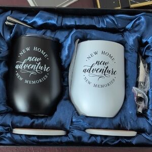 New Adventure Black and White Wine Tumbler Set